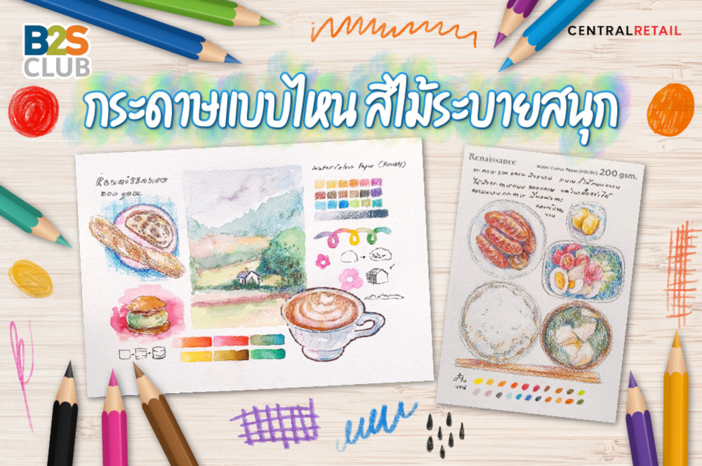 กระดาษแบบไหน สีไม้ระบายสนุก