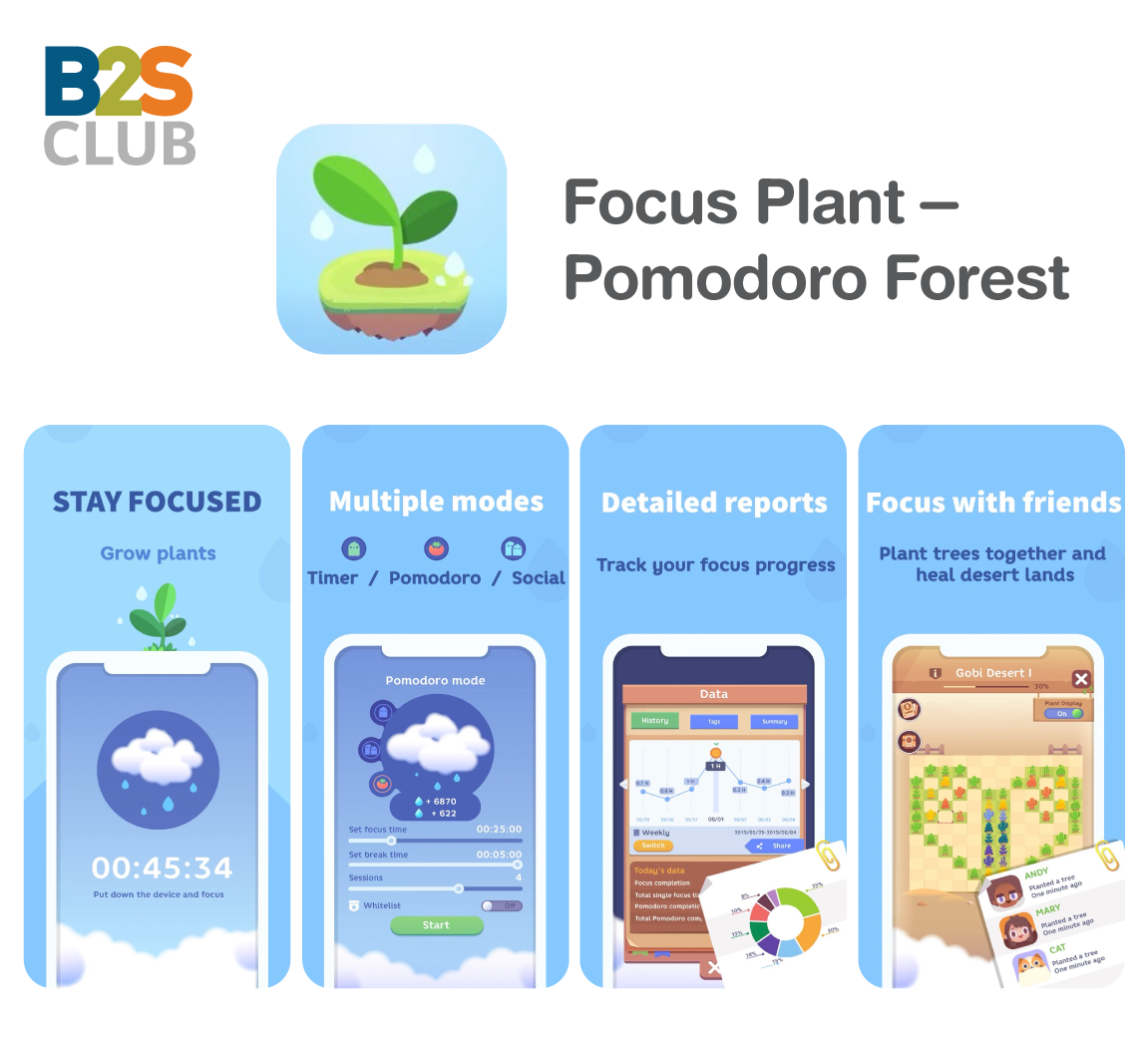 Focus Plant – Pomodoro Forest, app อ่านหนังสือสอบ, ตารางอ่านหนังสือสอบ